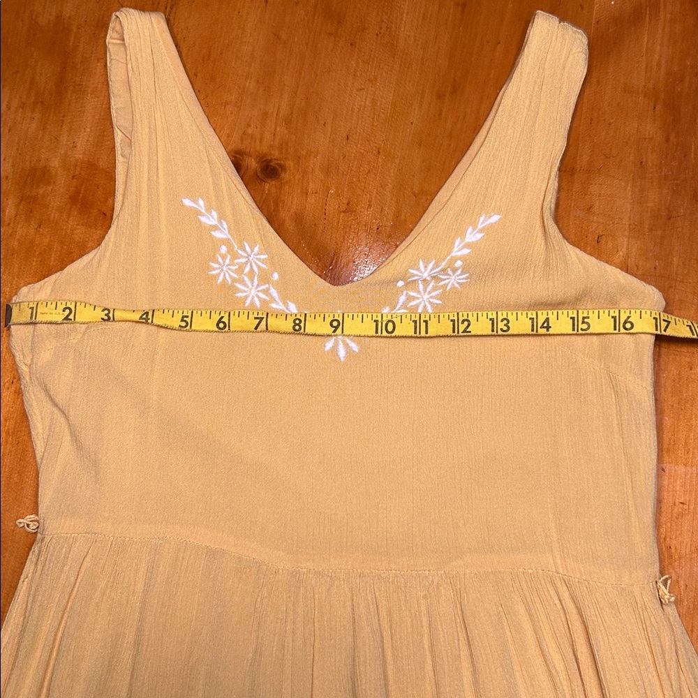 Joie Dress Yellow Embroidered Tiered Sleeveless Maxi Dress Boho Cottagecore - Picture 5 of 9